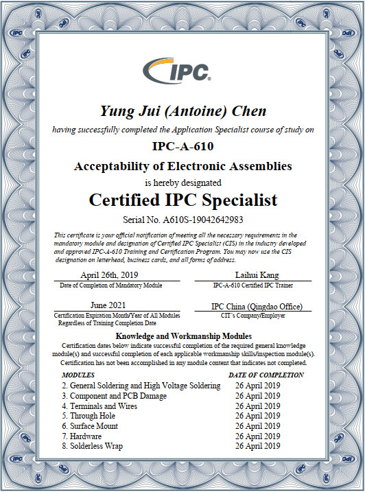 IPC-A-610 CIS